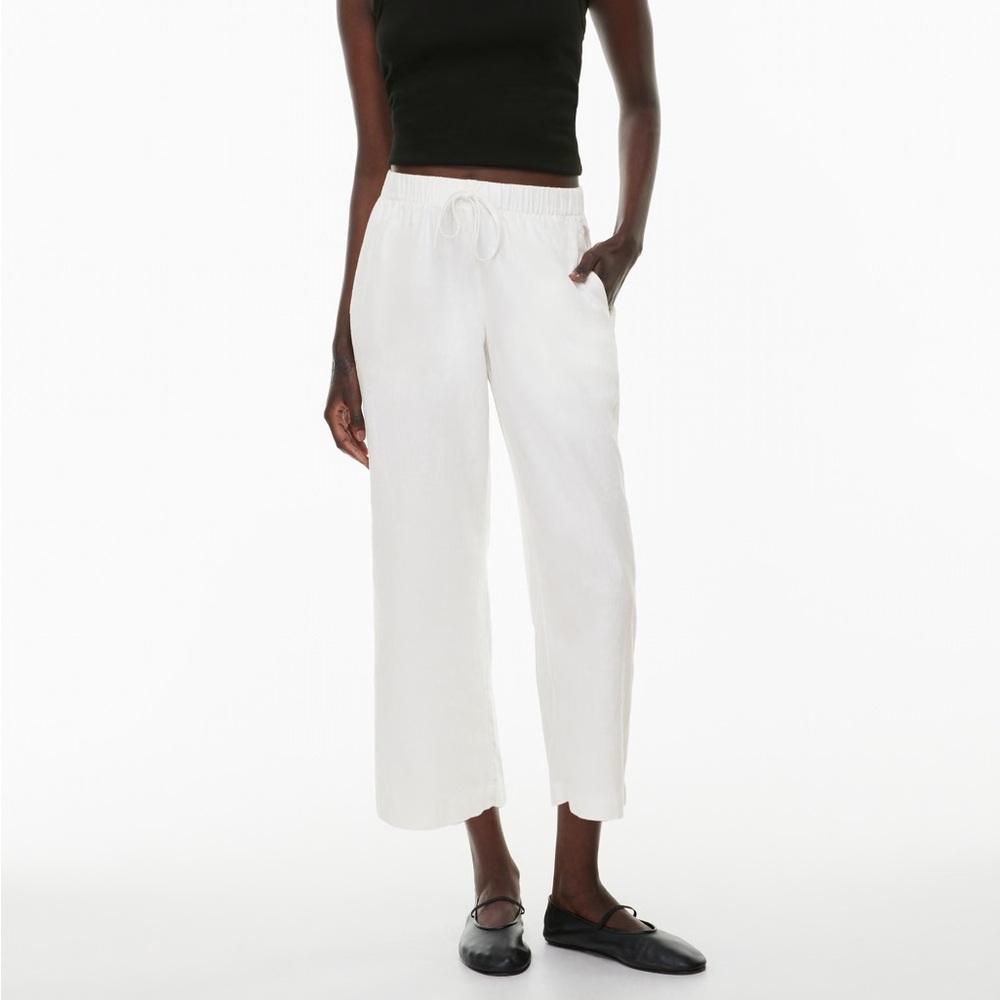 Aritzia Sontag Linen Cropped Pant Babaton The Group Pants XL NEW NWT - Picture 13 of 13